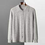 Edmund - Men's Merino Wool Cardigan with Turn-Down Collar