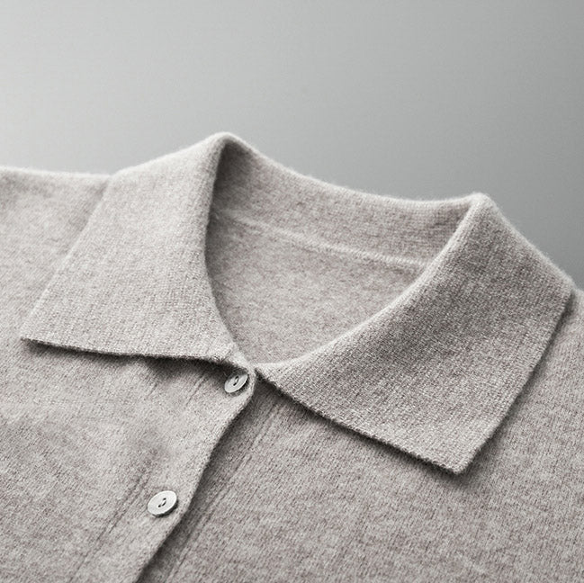 Edmund - Men's Merino Wool Cardigan with Turn-Down Collar