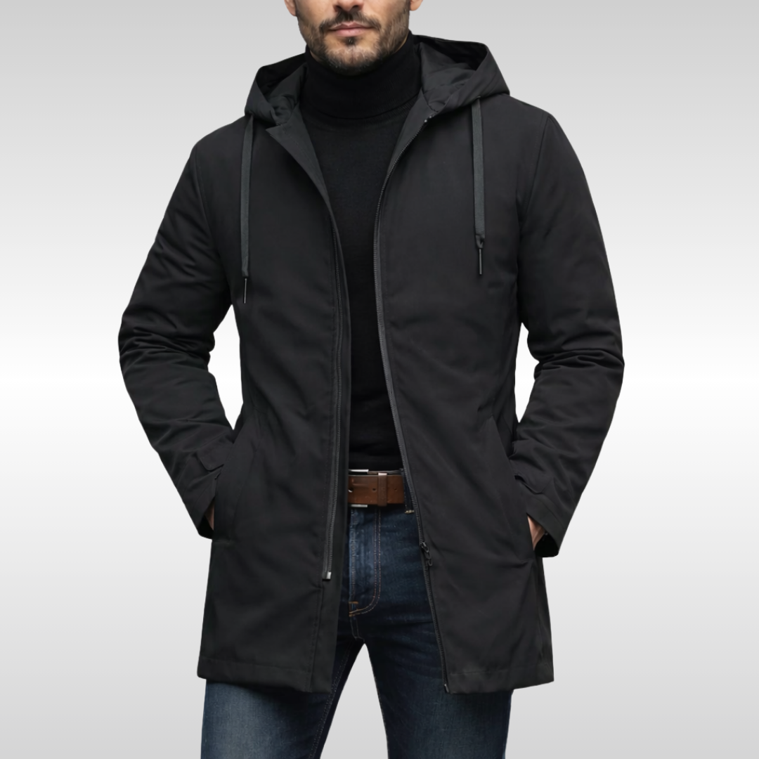 Elias - Men's Quilted Parka with Drawstring Hood