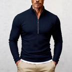 Elijah - Men's Ribbed Slim-Fit Quarter-Zip Sweater 1