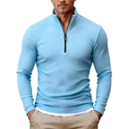 Elijah - Men's Ribbed Slim-Fit Quarter-Zip Sweater 3