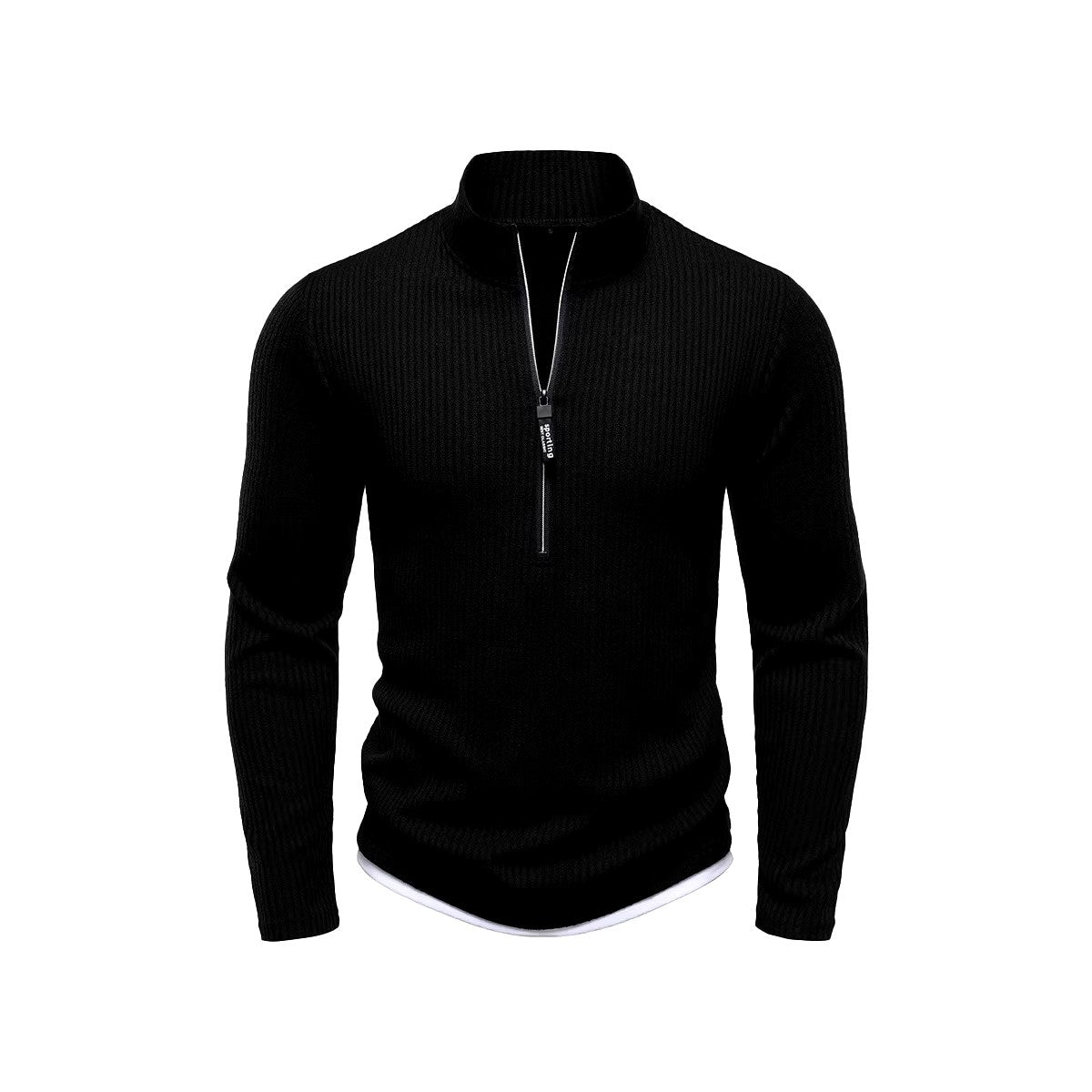 Elijah - Men's Ribbed Slim-Fit Quarter-Zip Sweater 5