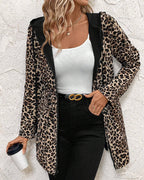 Elodie - Women's Reversible Zip-Front Coat with Animal Print Lining