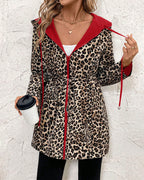 Elodie - Women's Reversible Zip-Front Coat with Animal Print Lining