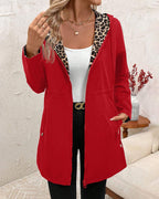 Elodie - Women's Reversible Zip-Front Coat with Animal Print Lining