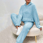 Eloise - Women's Fuzzy Hooded Lounge Set