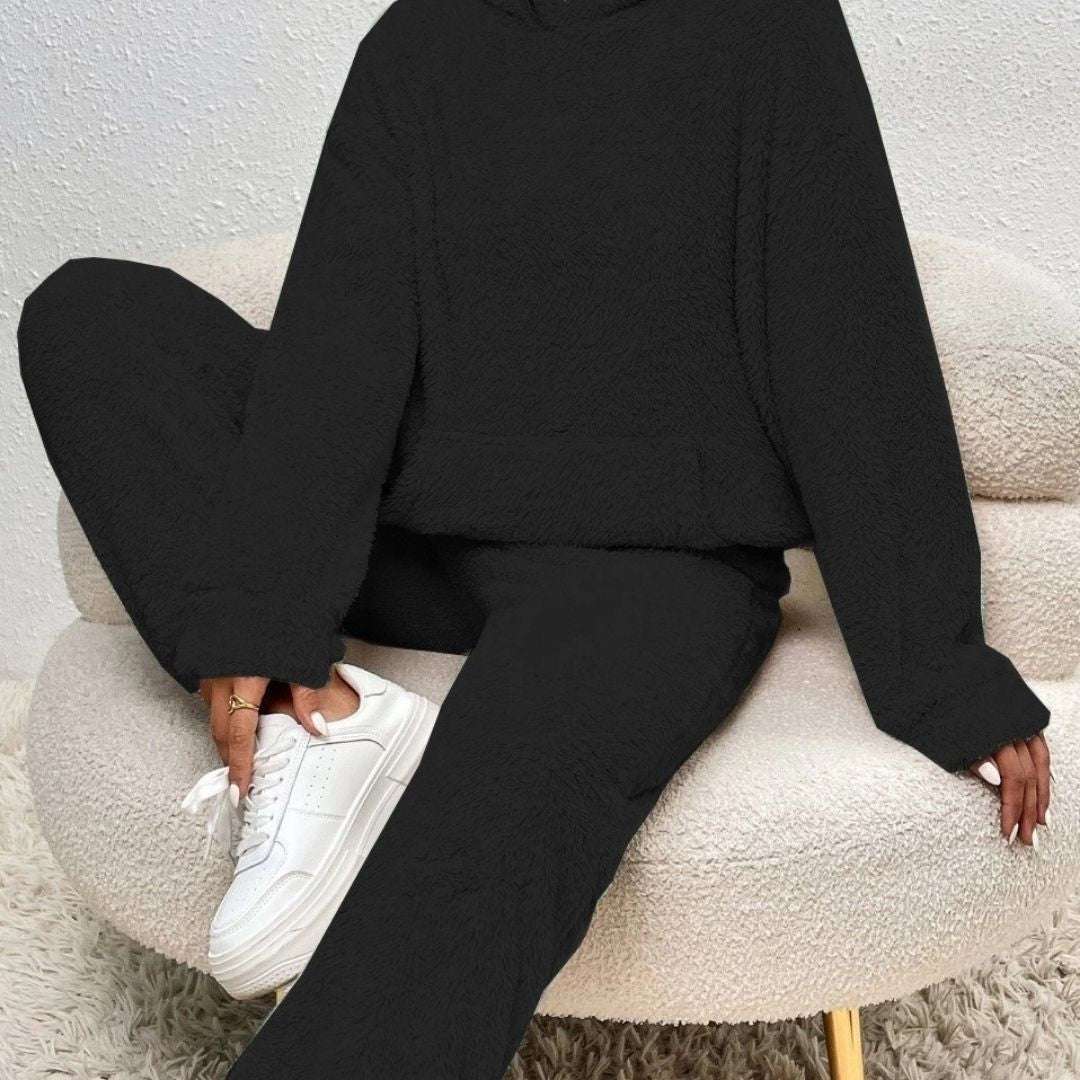 Eloise - Women's Fuzzy Hooded Lounge Set