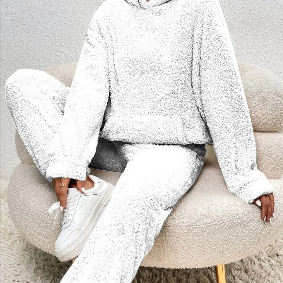 Eloise - Women's Fuzzy Hooded Lounge Set