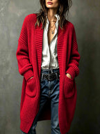 Elsa - Women's Ribbed Knit Long Cardigan 6