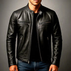 Elwyn - Men's Leather Café Racer Slim Fit Jacket 2