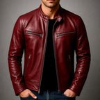 Elwyn - Men's Leather Café Racer Slim Fit Jacket 3
