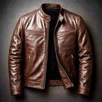 Elwyn - Men's Leather Café Racer Slim Fit Jacket 5