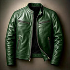 Elwyn - Men's Leather Café Racer Slim Fit Jacket 8