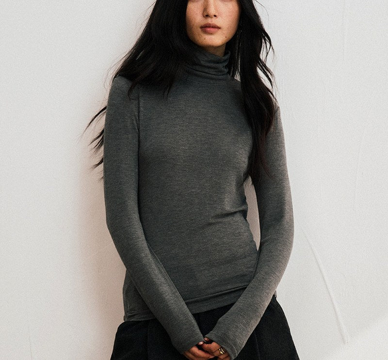 Erica – Women's Turtleneck Long Sleeve Fitted Top 1