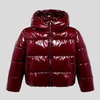 Ericka - Women's Glossy Cropped Puffer Jacket with Hood 2