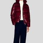 Ericka - Women's Glossy Cropped Puffer Jacket with Hood 4