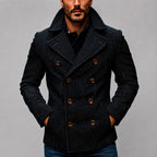 Erik - Men's Pinstripe Double-Breasted Peacoat 1