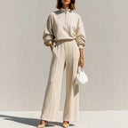 Eunice - Women's Quarter-Zip Sweatshirt and Wide Leg Pants Set 1