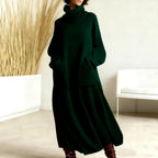 Evangelina - Women's Wool Turtleneck Loose Maxi Dress 9