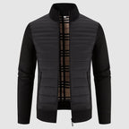 Everest - Men's Quilted Puffer Cardigan with Ribbed Knit Sleeves