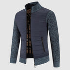 Everest - Men's Quilted Puffer Cardigan with Ribbed Knit Sleeves