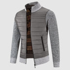 Everest - Men's Quilted Puffer Cardigan with Ribbed Knit Sleeves