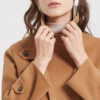Everly - Women's Cropped Wool Jacket with Notch Collar