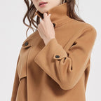 Everly - Women's Cropped Wool Jacket with Notch Collar