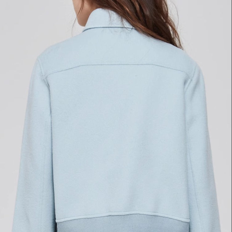 Everly - Women's Cropped Wool Jacket with Notch Collar