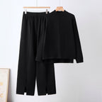 Evie - Women's Mock Neck Sweater and Wide-Leg Pants Set 2