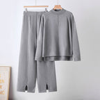 Evie - Women's Mock Neck Sweater and Wide-Leg Pants Set 4