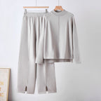 Evie - Women's Mock Neck Sweater and Wide-Leg Pants Set 6
