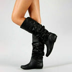 Evita - Women's Ruched Slouchy Mid-Calf Boots 2