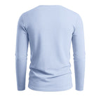 Evren - Men's Loose Fit Long Sleeve Cotton Linen V-Neck T-Shirt 9