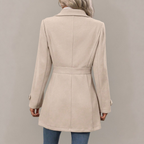 Fiona - Women's Button-Front Trench Coat with Belted Waist