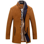 Fitzgerald - Men's Tailored Wool Coat with Plaid Detail 2