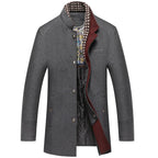 Fitzgerald - Men's Tailored Wool Coat with Plaid Detail 5