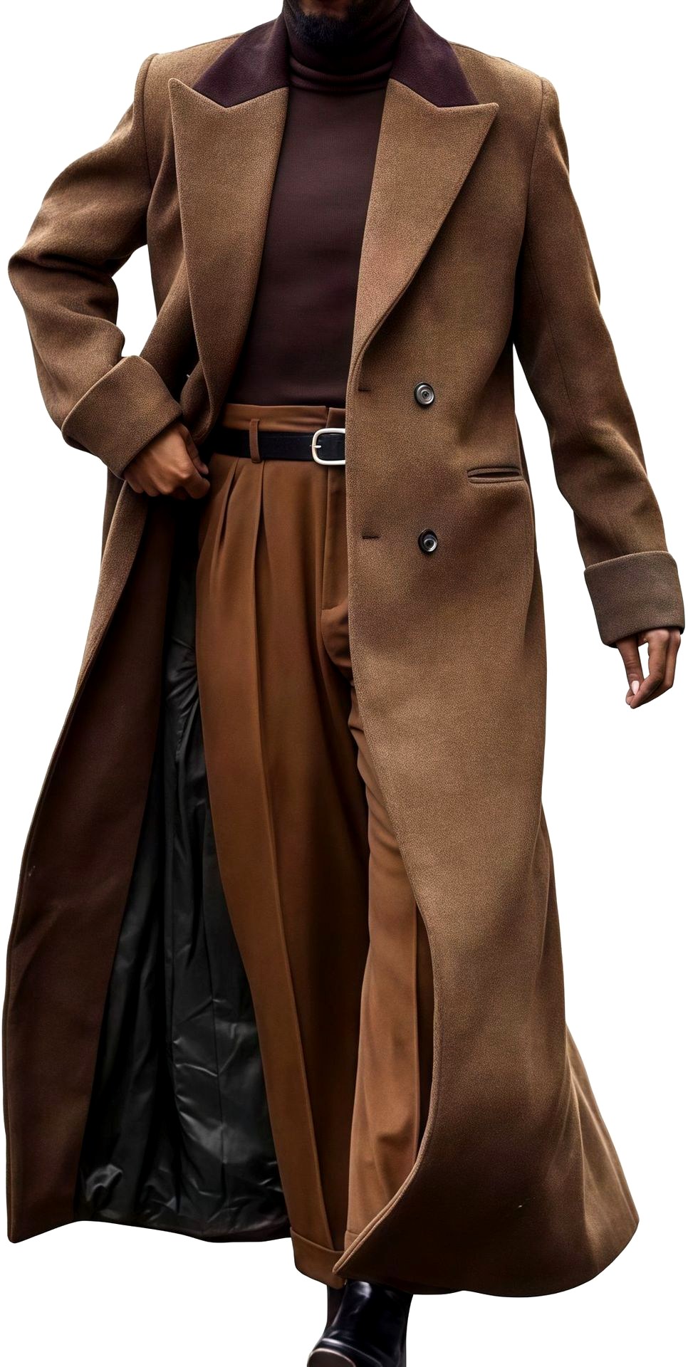 Franklin - Men’s Long Coat with Cuffed Sleeves 2
