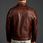 Freddie - Men's Button-Front Leather Jacket with Pockets 6