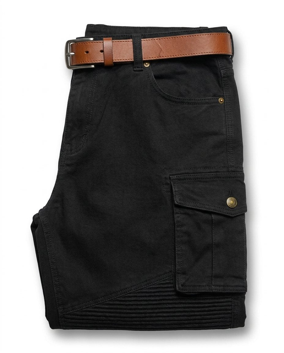 Gabriel - Men's Cargo Trousers with Ribbed Knee Panels