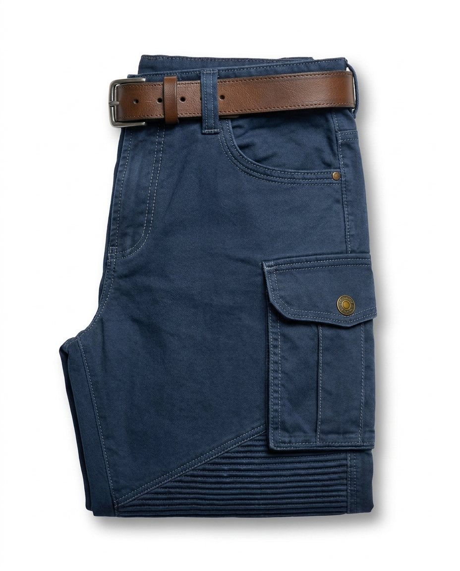Gabriel - Men's Cargo Trousers with Ribbed Knee Panels