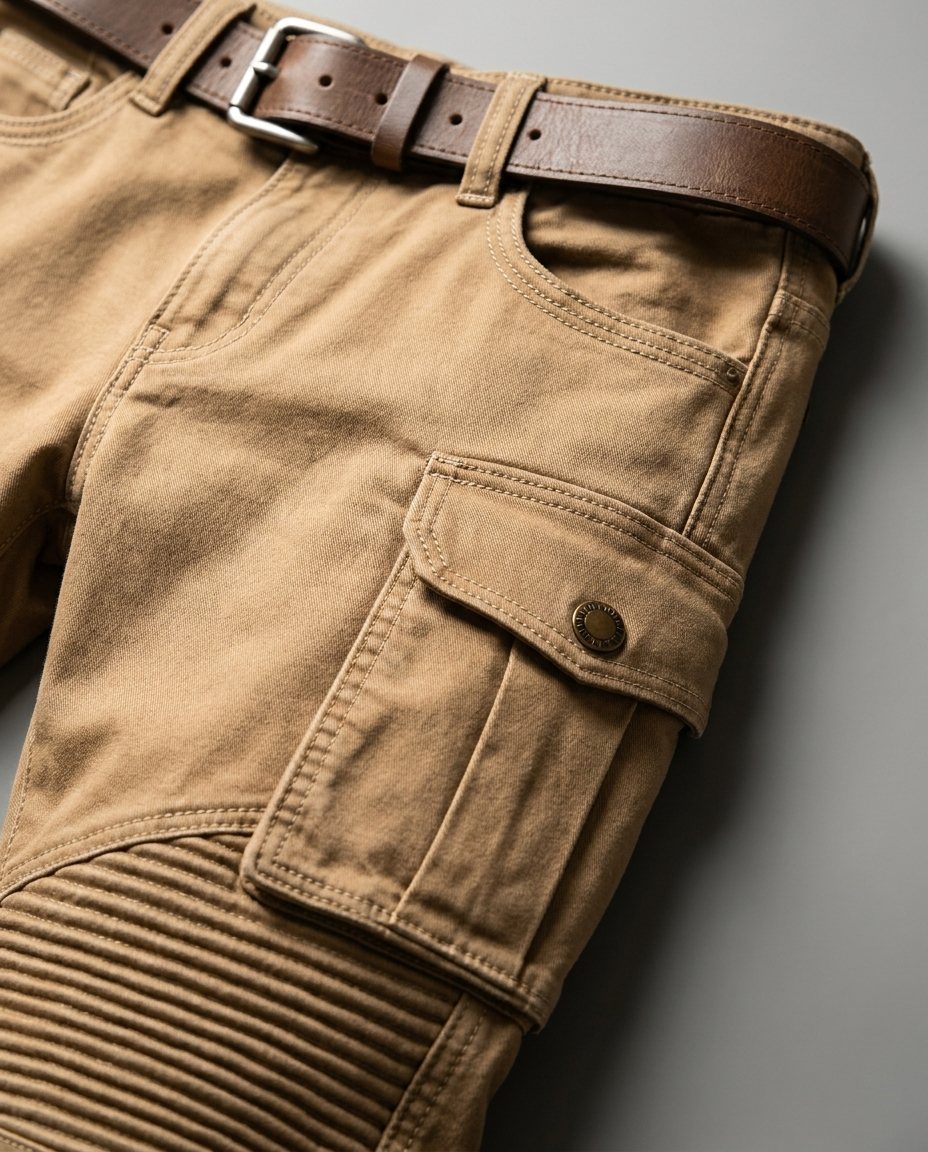 Gabriel - Men's Cargo Trousers with Ribbed Knee Panels