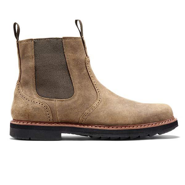 Garrett - Men's Suede Chelsea Boots with Lug Sole