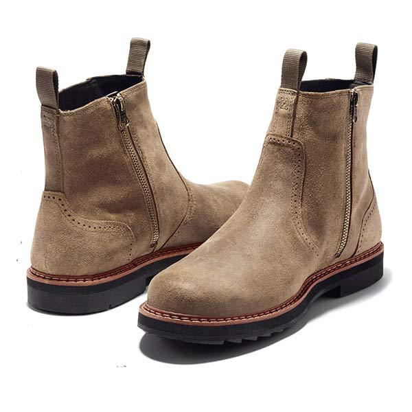 Garrett - Men's Suede Chelsea Boots with Lug Sole