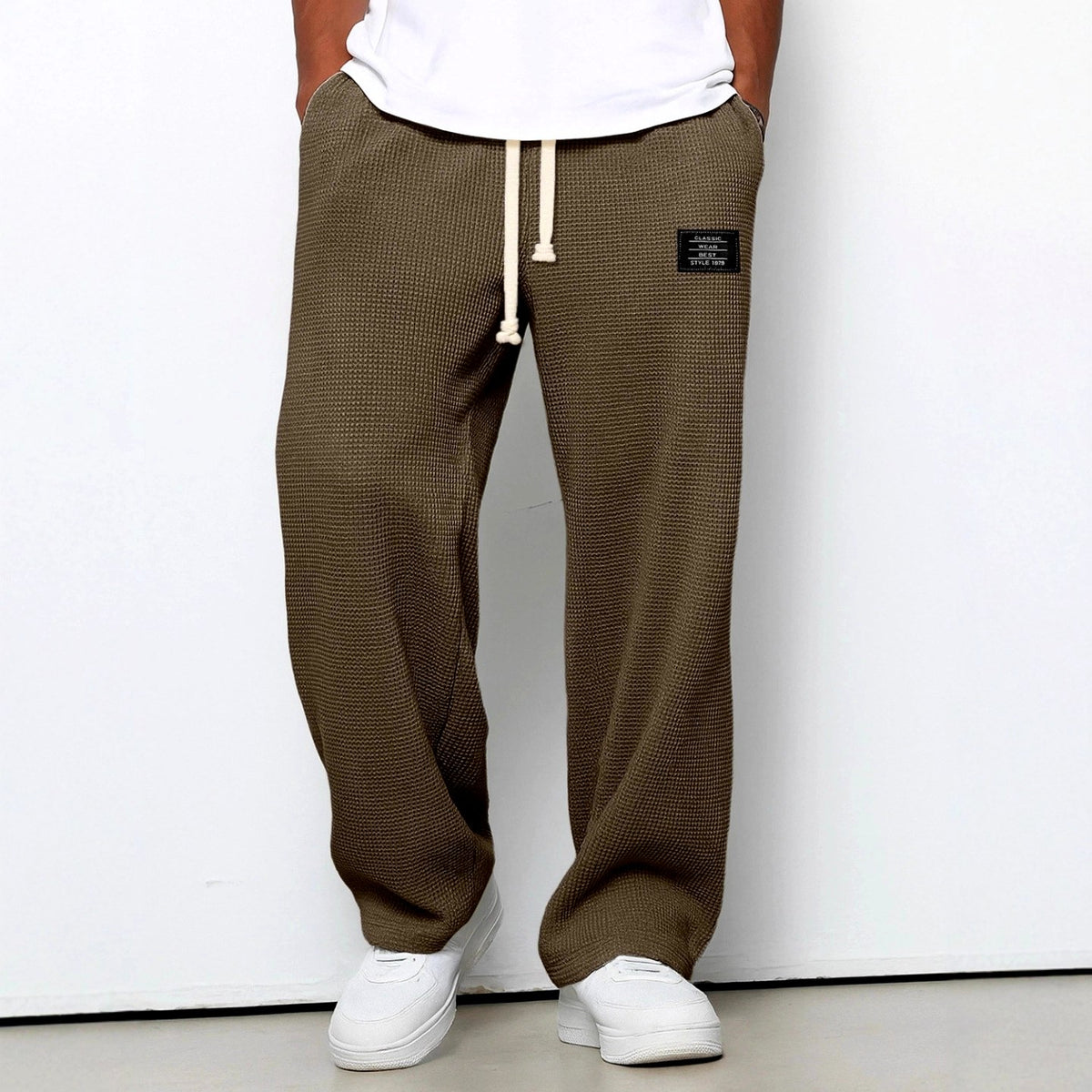 Garrett – Men’s Textured Waffle Knit Casual Pants 1