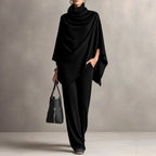 Gemma - Women's Cowl Neck Poncho & Pants Matching Set 4