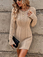 Glenda - Women's Braided Cable Knit Dress 2