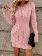 Glenda - Women's Braided Cable Knit Sweater Dress 7