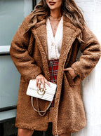 Glenda - Women's Notched Lapel Teddy Coat 2