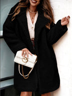 Glenda - Women's Notched Lapel Teddy Coat 4